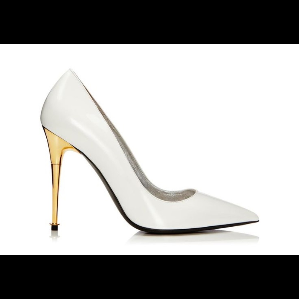 Tom Ford golden stack white d’orsay NWT 😍